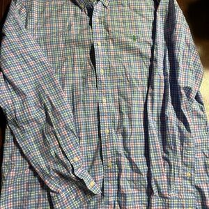 Ralph Lauren Men’s Blue, Pink, & Green Plaid Button Down Shirt